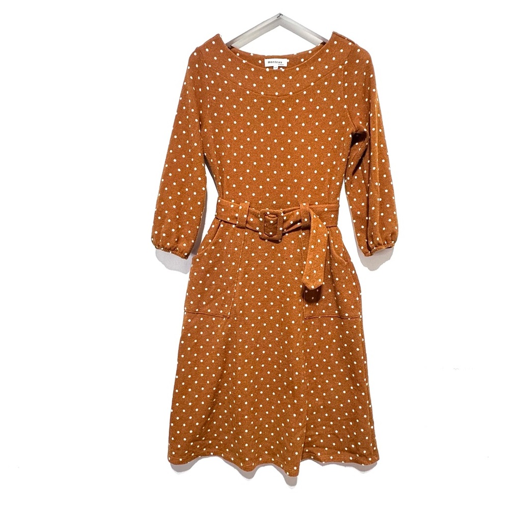 Monteau Polka Dot Knit A Line Skirt Dress Size XS